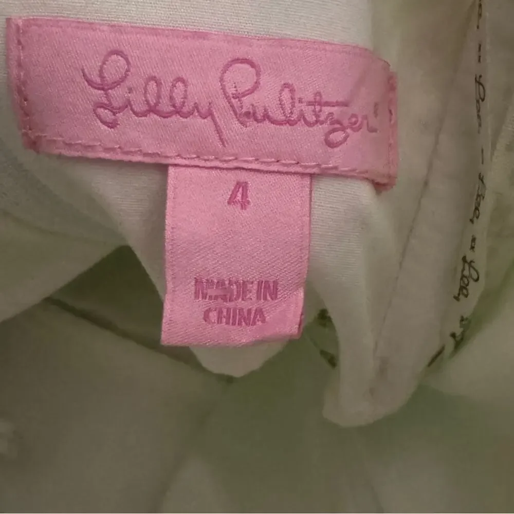 Lilly Pulitzer Richelle Strapless Dress Green Pink Size 4 - Picture 8 of 9